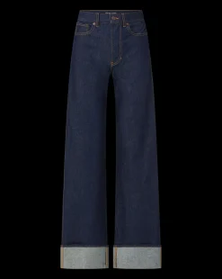 Taylor Wide-Leg Jean | Cuffed Jean in Dark Wash