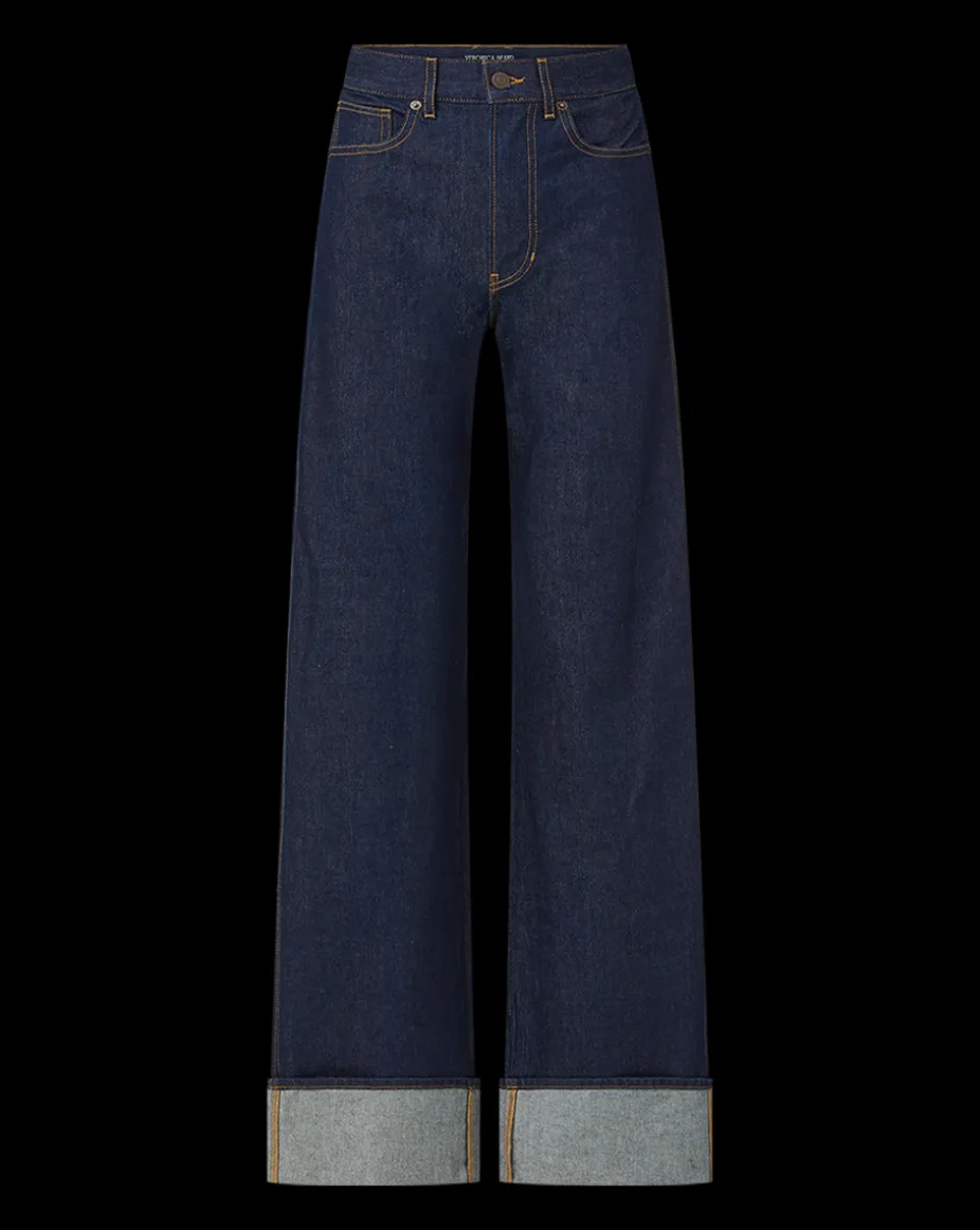 Taylor Wide-Leg Jean | Cuffed Jean in Dark Wash