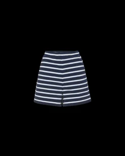 Tijana Terrycloth Short in Marine/Off-White/Blue Surf