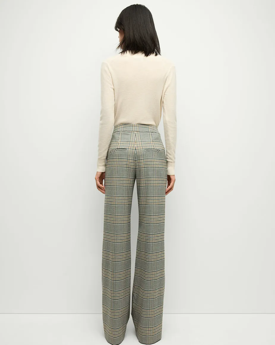 Tonelli Plaid Pant in Ecru/Green Multi