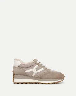 Valentina Shearling Sneaker in Grey