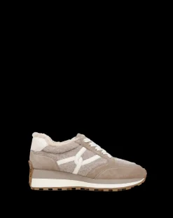Valentina Shearling Sneaker in Grey