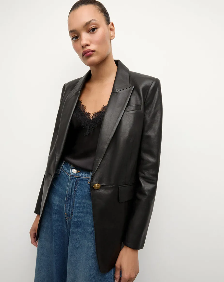 Vega Leather Dickey Jacket in Black