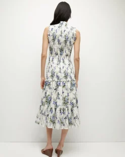 Verena Cotton Dress in Off-White Multi