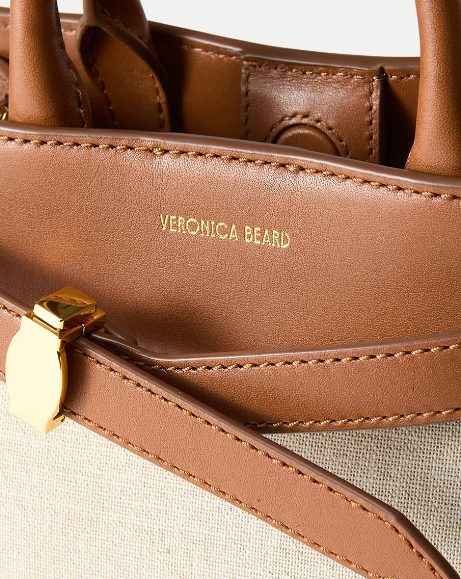Veronica Beard Canvas Dash Bag in Linen & Tan