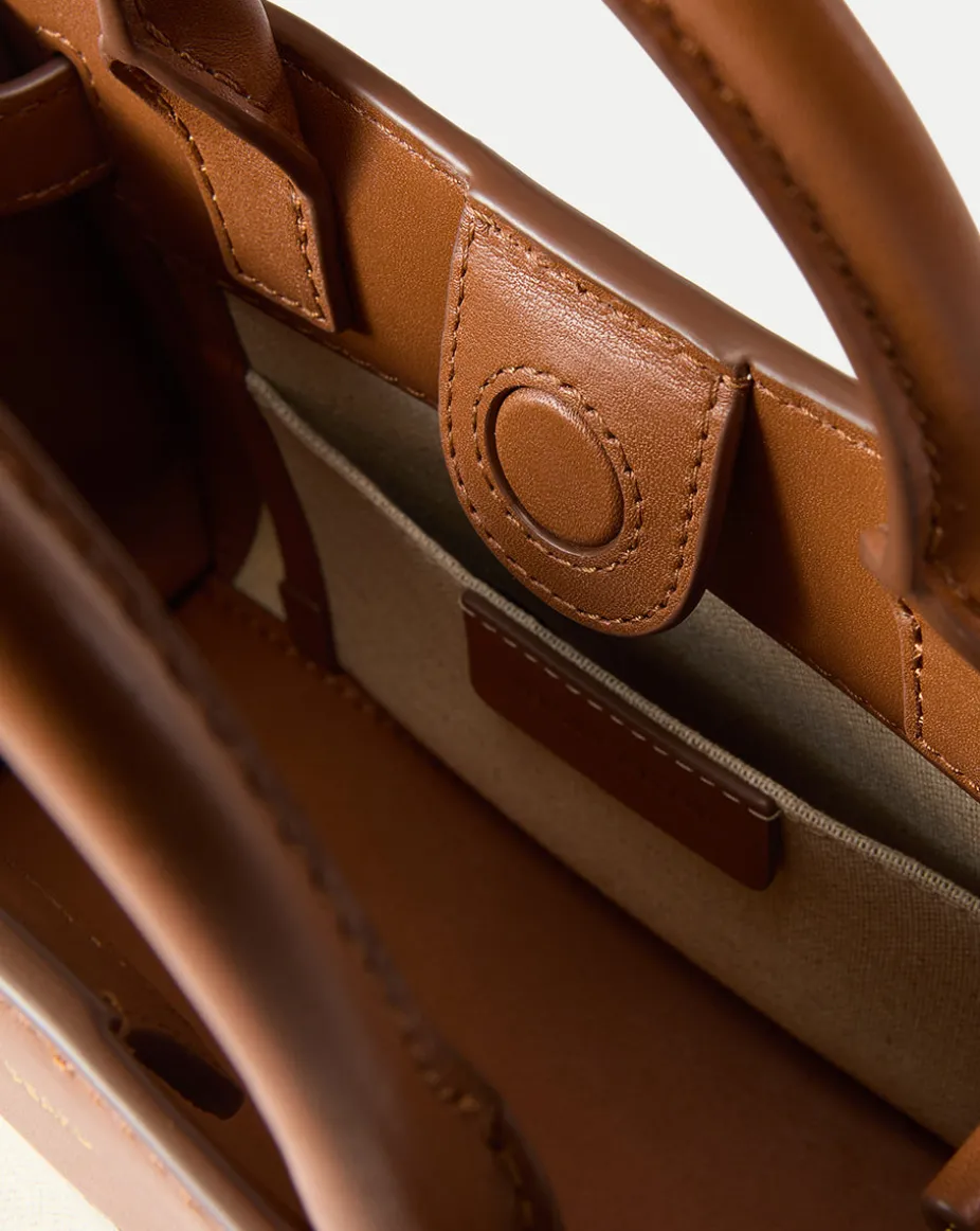 Veronica Beard Canvas Dash Bag in Linen & Tan