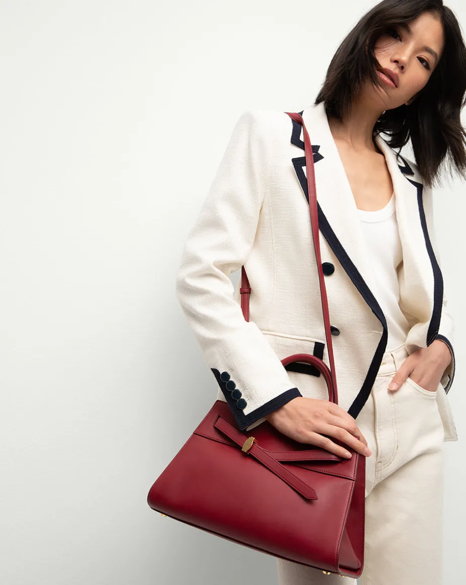 Veronica Beard Dash Bag in Burgundy Leather