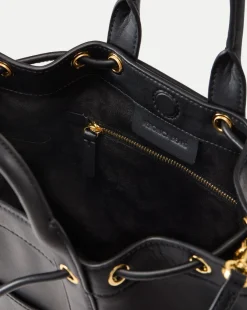 Veronica Beard Goody Bag in Black Leather