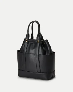 Veronica Beard Goody Bag in Black Leather
