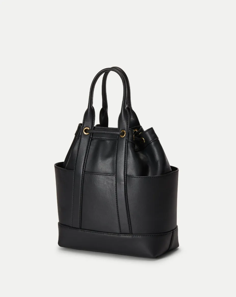 Veronica Beard Goody Bag in Black Leather