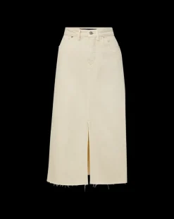 Victoria Denim Skirt in Ecru