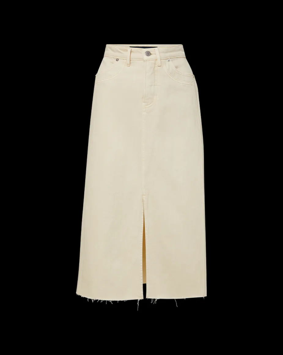 Victoria Denim Skirt in Ecru