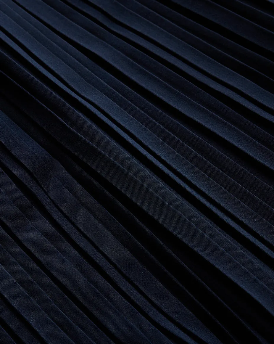 Walker Pleated Top in Navy